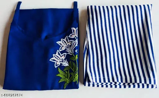 Stylish rayon embroidered kurta & palazzos set, printed net pattern, summer wear