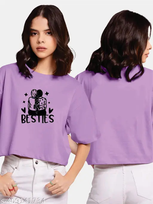 Cotton blend women's printed t-shirt with short sleeves, vibrant pattern for S, M, L, XL, XXL sizes