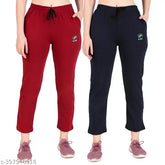 Cotton blend solid women's trackpants pack of 2, perfect for travel and sports, S-XXXL sizes available