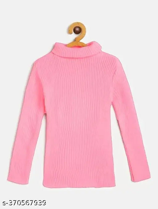 Wool high-neck turtleneck for kids, warm and stylish funnel neck sweater for toddlers, handmade in India