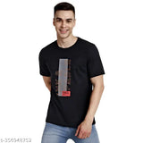 INK & FABLE Men's Round Neck T-Shirt, comfortable and breathable cotton print tee for casual wear, size M with crew neck and half sleeves