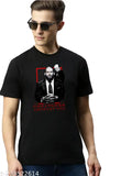 Black cotton Roman Reigns T-shirt with printed tribal design, great for WWE fans