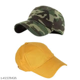 Evergreen combo cotton baseball caps, pack of 2 - unisex casual wear for men & women, featuring solid patterns and Sunshade protection