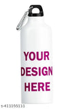 Water bottle photo print, 750ml white aluminum kids' product on table, BIS/ISI certified leak-proof