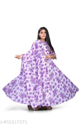 Black cotton blend sunflower printed girls gown, three-quarter sleeves, children's formal wear