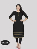 Multiple color Rayon fusion kurta with lace border, ideal for casual or special occasions