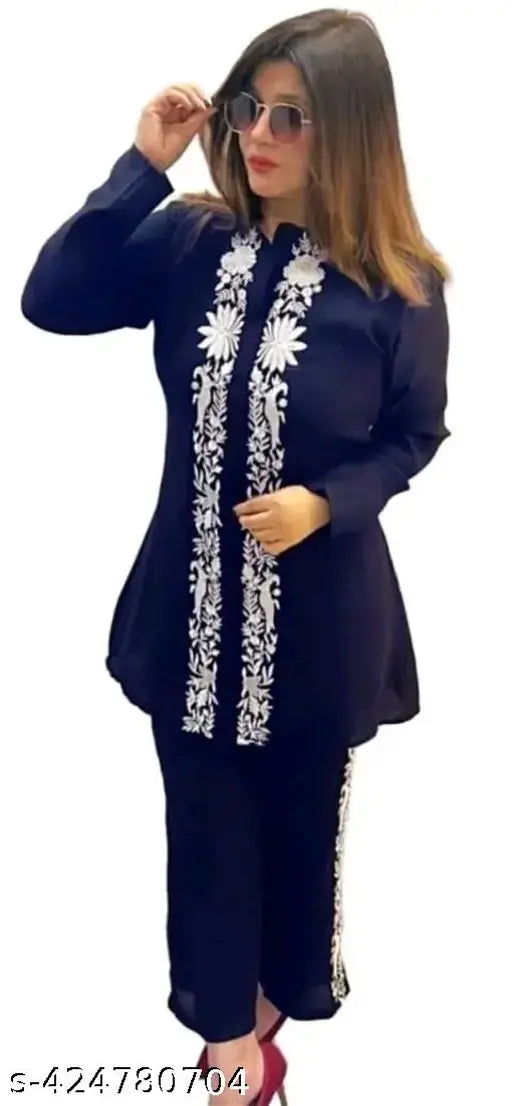 Embroidered viscose rayon long-sleeve blouse, 'SANDHYA' from India