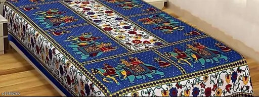 Pure cotton Jaipuri printed single bedsheet with 1 pillow cover, 144 thread count, ideal for summer. Superfine quality, soft and cozy bedding from India