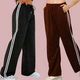 White cotton blend women's regular fit lower combo, set of 2 in solid white color for Indian sizes S-XL