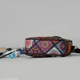Cotton Floral Printed Sling Bag, adjustable for women's party wear or wedding events, 2 compartments, hand-worked, Indian origin