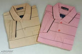 Striped Cotton Polo Neck T-Shirt Pack for Boys & Men - Casual wardrobe essential, country of origin: India