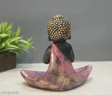Tealight candle holder stand, resin monk Buddha statue decorative item for home, meditative state, weather-proof & rust-resistant, size: 10.5 x 6.5 x 4 inches, weight: 860g
