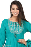 Sky Blue Rayon Rashi Verma Women's Kurta with Sharara and Dupatta Set - Embroidered, A-Line style, hand wash only