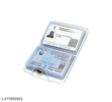 Trendy white canvas card holder, holds ID, ATM, and credit cards (Pack of 1), ideal for both men & women
