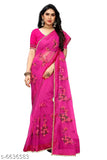 Pink Sana Silk net Bollywood-style saree with Moti Lace border and unstitched blouse piece