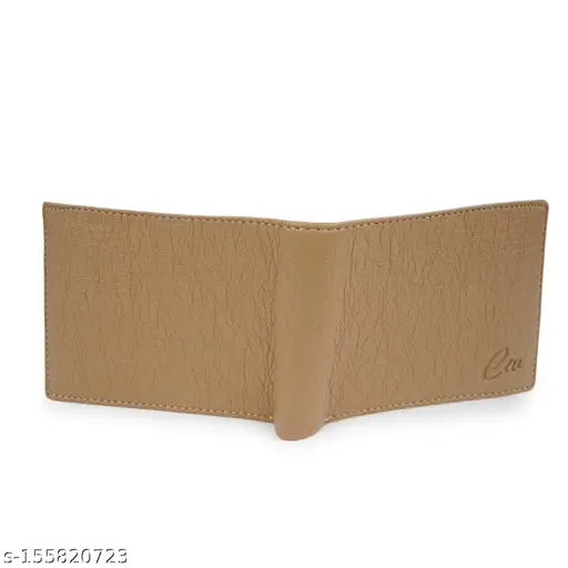 Solid faux leather Sisa Classic slim bi-fold wallet, holds 2 currency compartments & ample card slots. Perfect gift for men, India origin