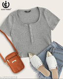 Brown PU leather crossbody phone bag, stylish and spacious with 2 compartments for essentials