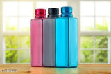 Multicolor Spandan Square Shape Premium Water Bottle Set (1000ml) for Home/Office/Gym/Travel - BPA-free, durable plastic