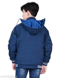 Cotton blend solid color boys jacket, durable & warm for active play - 6-7yrs or 7-8yrs size - Made in India