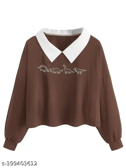 Women's long sleeve cotton blend top with printed net pattern, size S (bust 36in, length 27in), made in India