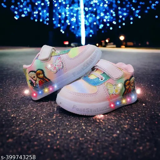 Premium LED light shoes for kids, FootStation brand, size 21-24 months, Indian origin