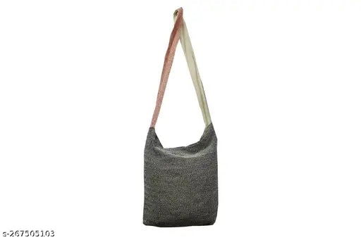 Multi-colored canvas net hemp bag for girls, free size with large handle, Indian origin