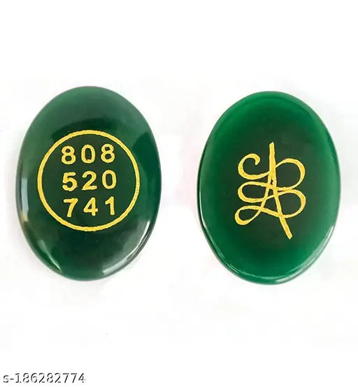Crystal stone money switch word and zibu symbol, Ananya Agate green jade for prosperity pocket worry stones, Indian crystal accessory