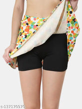 Polyester printed net dots mini skirt with attached inner shorts_Multi, versatile skater style for casual or playful outfits (Size 28/30/32/34)