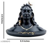 Matte Black Resin Adiyogi Shiv Shankar Murti Statue, 10cm high, for car dashboard and home decor