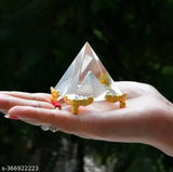 Crystal Products Vastu Feng Shui Pyramid, Indian-made, for positive energy & prosperity in homes/offices. 5x5cm glass prism for wish fulfillment, Vastu correction, & attracting positive chi