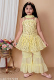 Embroidered Rayon Anarkali set with Palazzo bottoms for kids girls aged 12-18 months, India