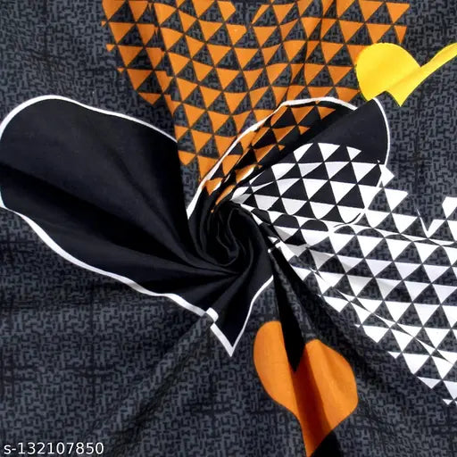 Coarse glace cotton queen size double bedsheet, soft white, made in India