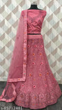 Golden zari-embroidered net Lehenga Choli set with dupatta - Indian wedding wear, perfect for special occasions