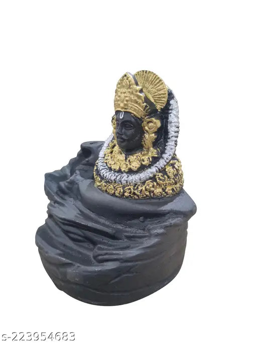 Poly resin Indian-made Khushi Enterprises KHATU SHYAM JI Smoke Backflow Idol with free 10 cones, traditional spiritual decor for special occasions