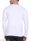 Three-quarter sleeve printed men's polyester t-shirt, vibrant design on display