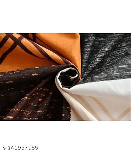 la'amour Glace cotton single bed bedsheet combo pack (2 bedsheets + 2 pillow covers), superfine quality, checked pattern, ideal for AC rooms and anniversaries