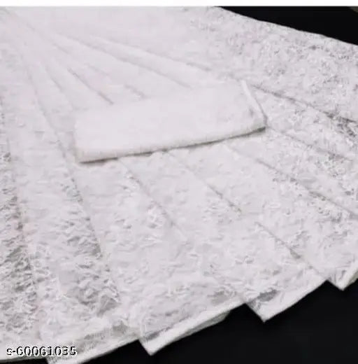 White net saree with running blouse, Alisha Pretty - Indian traditional clothing