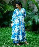 Cotton printed kurti with palazzo, less work and three-quarter sleeves, Indian ethnic wear