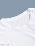White Demon Slayer printed polyester unisex casual wear round neck half sleeve T-shirt on model
