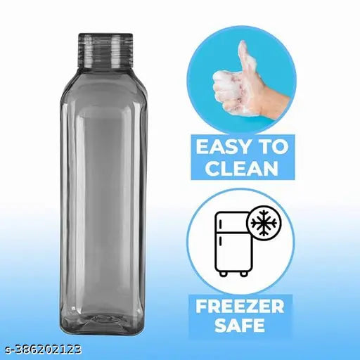 Fridge-friendly water bottle combo (6 x 1L pink), food-grade leak-proof, compact for home/office/gym use