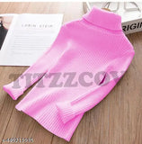 Woolen striped high neck sweater for kids, long sleeve, warm and versatile winter clothing for boys & girls