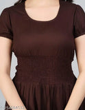 Rayon slub sleeve short Gowan Night, solid color women's top from India