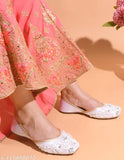 Synthetic Bellie/Jutti hand embroidery design sandals for women & girls, vibrant colors, stylish and chic, ideal for casual/outdoor/party wear