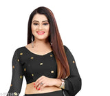 Embroidered satin and net lehenga set with choli and dupatta, free size, Indian origin