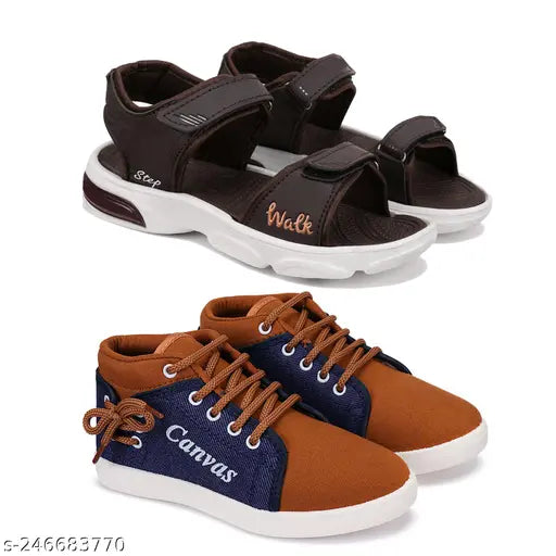 Oricum EVA outdoor sandals for boys, printed net design with velcro fastening - India