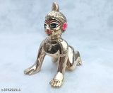 Brass Radha Rani idol, traditional Indian God figure, approximately 130 grams