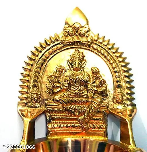 Brass antique Varahi Deepam god idol with deepam, Indian handcrafted, enhances room richness and positivity