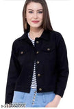 Cotton blend women's jacket, solid pattern, long sleeves, size S-XL, Indian origin