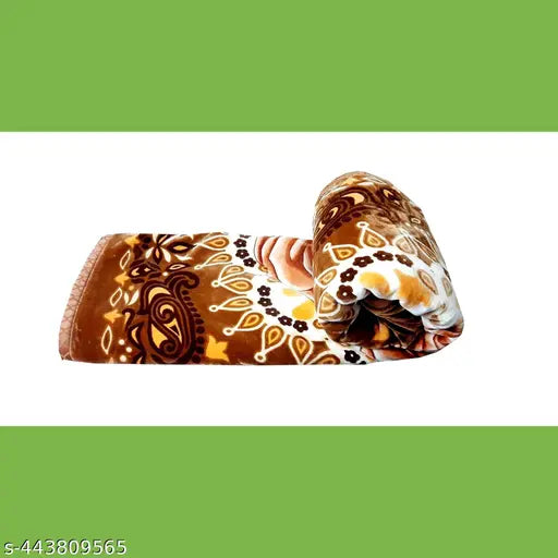 Soft microfiber multicolor floral print double bed blanket, color/design may vary