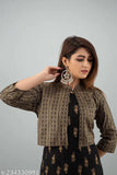 Rayon Anarkali kurta and jacket, printed combo, three-quarter sleeves, Indian ethnic wear for women